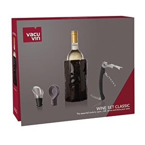 Vacu Vin Klasik Şarap Seti 4 Parça - Kutulu Siyah