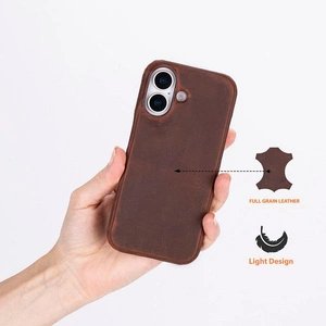 Bloominbag Bloomcase Ultimate Jacket Saddle Brown - Apple Iphone 17 (6.3") Hakiki Deri Kılıf görseli 2