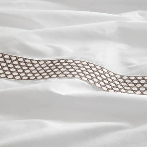 Penelope %100 Pamuk Saten Kumaş Nevresim Seti 240x220 Cm Beyaz Taş- Regina Serisi görseli 4