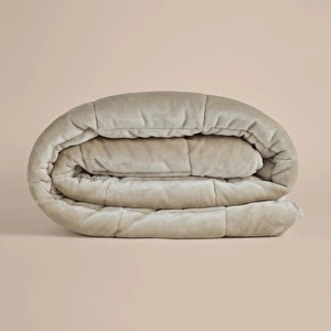 Penelope Çift Kişilik Çift Taraflı Welsoft Yorgan Taş 195x215 Cm - Velour Serisi görseli 5