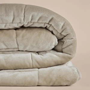 Penelope Çift Kişilik Çift Taraflı Welsoft Yorgan Taş 195x215 Cm - Velour Serisi görseli 6