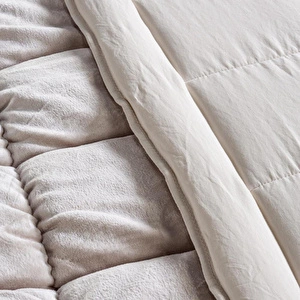 Penelope Çift Kişilik Çift Taraflı Welsoft Yorgan Taş 195x215 Cm - Velour Serisi görseli 3