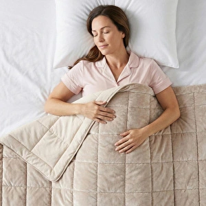 Penelope Çift Kişilik Çift Taraflı Welsoft Yorgan Taş 195x215 Cm - Velour Serisi görseli 1