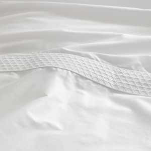 Penelope %100 Pamuk Saten Kumaş Nevresim Seti 260x240 Cm Beyaz - Regina Serisi görseli 4