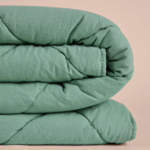Penelope Microfiber Kumaş Çift Kişilik Yeşil Yastık Yorgan Seti - Colors In Comfort görseli 3