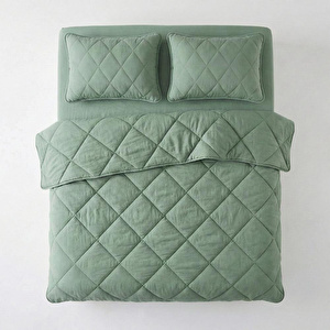 Penelope Microfiber Kumaş Çift Kişilik Yeşil Yastık Yorgan Seti - Colors In Comfort görseli 2