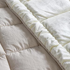 Penelope Çift Kişilik Çift Taraflı Welsoft Yorgan Krem 195x215 Cm - Velour Serisi görseli 3