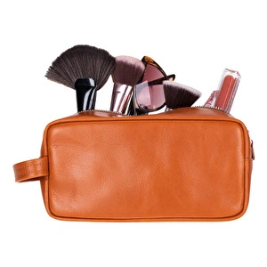 Bloominbag Bloombiel Desert Taba Hakiki Deri Seyahat Ve Makyaj Çantası görseli 5