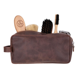 Bloominbag Bloombiel Mahogany Kahverengi Hakiki Deri Seyahat Ve Makyaj Çantası görseli 4