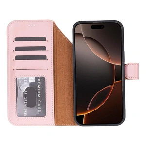 Bloominbag Bloomcase Magic Apple Iphone 17 Pro Max(6.9") Blush Ayrılabilir Hakiki Deri Cüzdanlı Telefon Kılıfı görseli 5