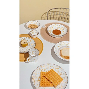 Emaylab Speckles Emaye 4’lü Kapaklı Çerezlik, Kahvaltılık, Reçellik, Zeytinlik, Sunumluk Seti 8cm 200 Ml görseli 3
