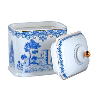 Lucky Art Florance Bone Köşeli Kavanoz 19cm görseli 3