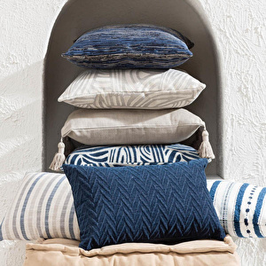 Mudo Home Alba Wave Kirlent Laci̇vert 50x50 Cm