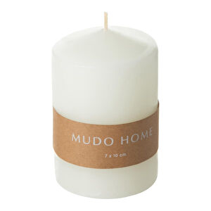 Mudo Home Sütun Mum Beyaz 7x10 Cm