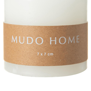 Mudo Home Sütun Mum Beyaz 7x7 Cm