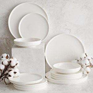 Mudo Home Ephesus White Çukur Tabak Seti̇ 22cm - 6li
