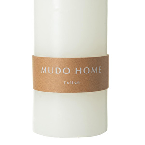 Mudo Home Sütun Mum Beyaz 7x15 Cm