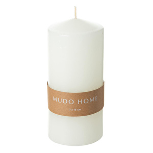 Mudo Home Sütun Mum Beyaz 7x15 Cm