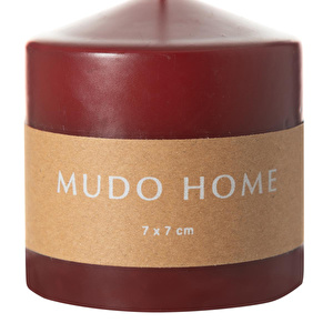 Mudo Home Sütun Mum Bordo 7x7 Cm