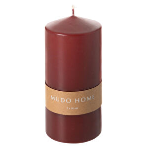 Mudo Home Sütun Mum Bordo 7x15cm