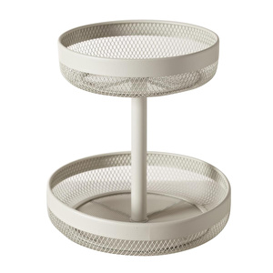 Mudo Home Mayaj İki̇ Katli Metal Meyve Sepeti̇ Bej görseli 2