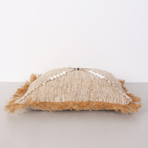 Mylamp Boho Deniz Kabuklu Doğal Keten Kırlent Kılıfı görseli 5