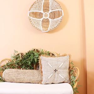 Mylamp Boho Deniz Kabuklu Doğal Keten Kırlent Kılıfı görseli 6