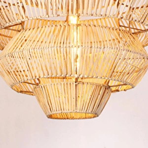 Mylamp Rattan Lucy Aydınlatma 60x60 Cm L Yapımı Doğal Avize görseli 4