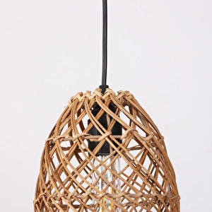 Mylamp Yonca 16x19 Cm. Rattan Lamba görseli 3