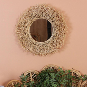 Mylamp Halo Doğal Rattan Ayna 61 Cm