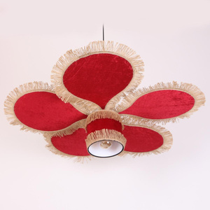Mylamp Papatya Kadife Kumaş Avize 90 Cm 30 Cm görseli 6