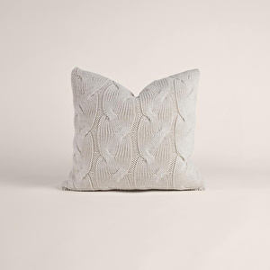 Penelope Triko Kırlent Kılıfı Krem 45x45 Cm - Cabella Serisi görseli 2