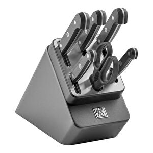Zwilling Gourmet Blok Bıçak Seti Kendinden Bilemeli 7 Parça Antrasit görseli 1