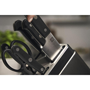Zwilling Gourmet Blok Bıçak Seti Kendinden Bilemeli 7 Parça Antrasit görseli 5