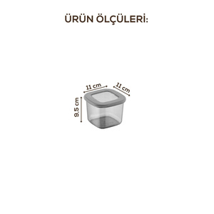 Vienev Etiketli Kaşıklı Foly Kare Erzak Saklama Kabı Seti 24lü 0,55 Küçük Boy Antrasit görseli 4