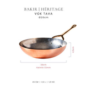 Voeux Héritage Koleksiyonu Bakır Vok Tava 26 cm