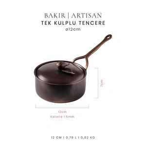 Voeux Artisan Koleksiyonu Bakır Tek Kulplu Tencere 12 cm görseli 2