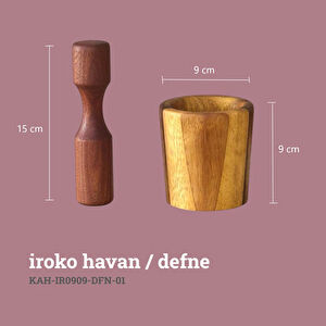 Kaf Ahşap İroko-Sapelli Havan / Defne