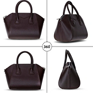 Bloominbag Aria Walnut Brown Medium Hakiki Deri Kadın El & Omuz Çantası görseli 5