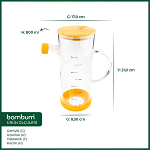 Bambum Gepetto - Bambu Kapaklı Yağdanlık 800ml