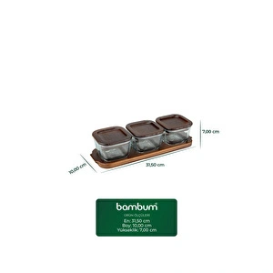 Bambum Nero - Enzo - 7 Parça Cam Kahvaltılık Kahvaltı Takımı Kahvaltı Seti görseli 2