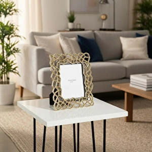 Cornella Pillar Antik Gold Siyah Metal Çerçeve Büyük En:33cm X Boy:39 Cm