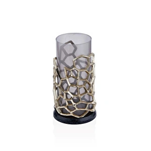 Cornella Pillar Antik Gold Gri Ombreli Cam Mumluk
