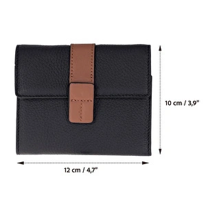 Bloominbag Liora Colorband Deri Kadın Cüzdan – Siyah & Karamel görseli 3