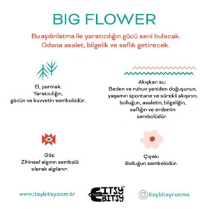 Itsy Bitsy Kids Big Flower Başucu Aydınlatma Başlığı, Pembe, 16x20cm görseli 4