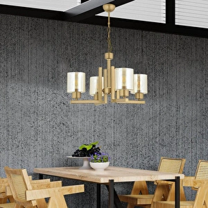 Apliqa Tasse 4 Lü Eskitme Boyalı Avize Bal Camlı Modern Genç Odası Yatak Odası Salon Avize görseli 3