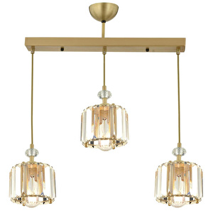 Apliqa Bonita Eskitme 3 Lü Sıralı Kristalli Taşlı Modern Tasarım Kristal Salon Sarkıt Avize görseli 4