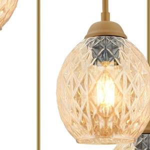 Apliqa Nino 5li Yuvarlak Eskitme Modern Sarkıt Oturma Odası Salon Sarkıt Avize görseli 4