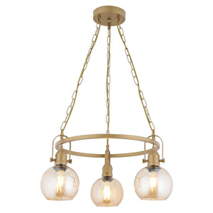 Apliqa Cherish 3'lü Yuvarlak Eskitme Bal Camlı Modern Oturma Odası Salon Avize görseli 2