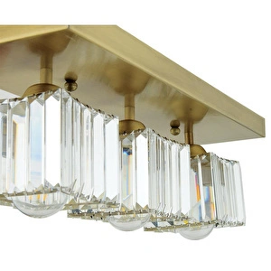 Apliqa Rivia 3 Lü Eskitme Plafonyer Kristalli Taşlı Modern Tasarım Kristal Salon Avize görseli 5